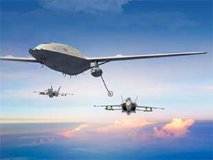 Rendering of an MQ-25 refueling a jet