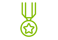 Medal icon in green
