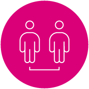 Stylized illustration of two people with a gap between them.