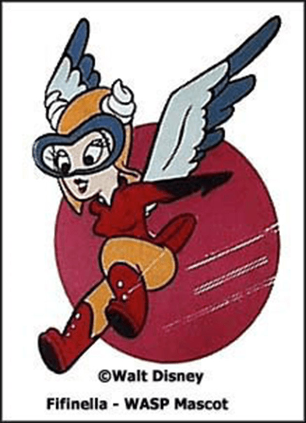 A close-up shot of Fifinella, the WASP mascot.